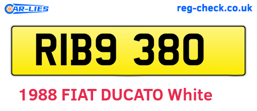 RIB9380 are the vehicle registration plates.