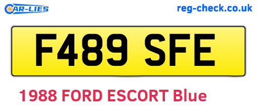F489SFE are the vehicle registration plates.