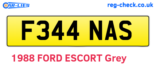 F344NAS are the vehicle registration plates.