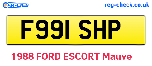 F991SHP are the vehicle registration plates.