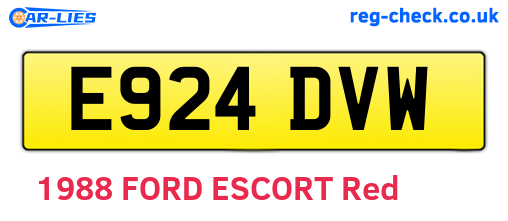 E924DVW are the vehicle registration plates.