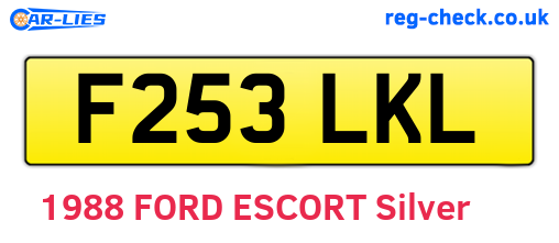 F253LKL are the vehicle registration plates.