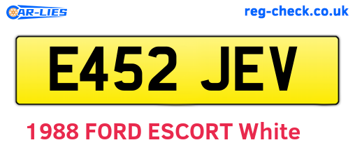 E452JEV are the vehicle registration plates.