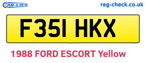 F351HKX are the vehicle registration plates.