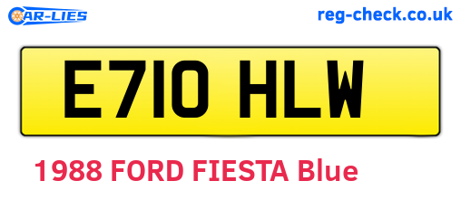E710HLW are the vehicle registration plates.