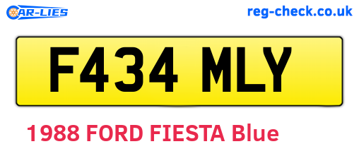 F434MLY are the vehicle registration plates.