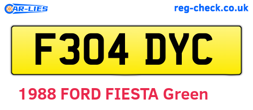F304DYC are the vehicle registration plates.