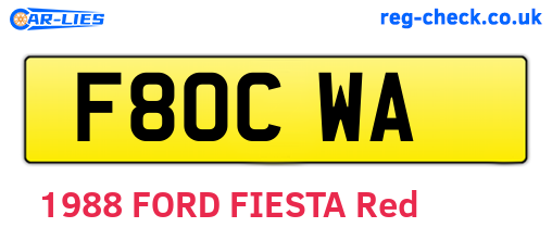 F80CWA are the vehicle registration plates.