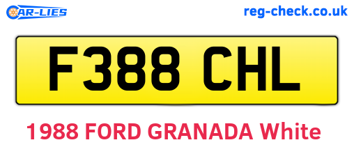 F388CHL are the vehicle registration plates.