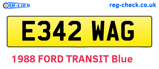 E342WAG are the vehicle registration plates.