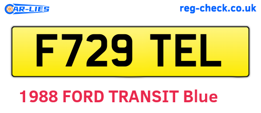F729TEL are the vehicle registration plates.