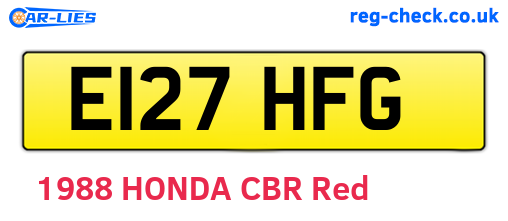 E127HFG are the vehicle registration plates.