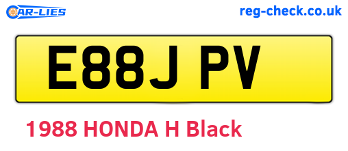 E88JPV are the vehicle registration plates.