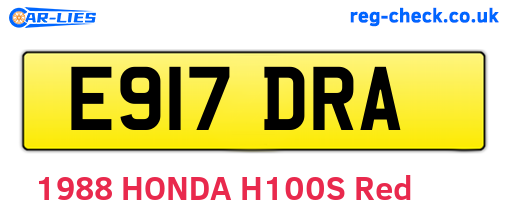 E917DRA are the vehicle registration plates.