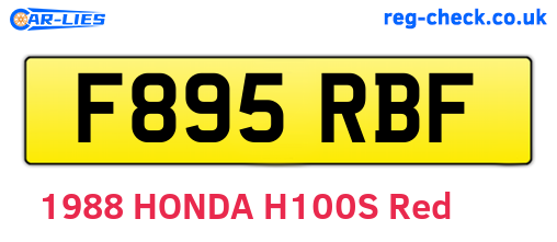 F895RBF are the vehicle registration plates.