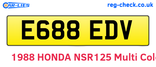 E688EDV are the vehicle registration plates.