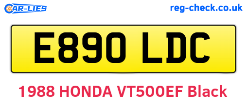 E890LDC are the vehicle registration plates.
