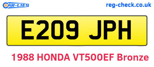 E209JPH are the vehicle registration plates.