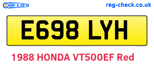 E698LYH are the vehicle registration plates.