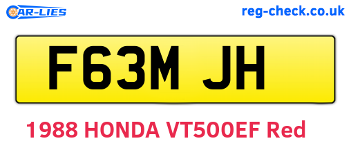 F63MJH are the vehicle registration plates.