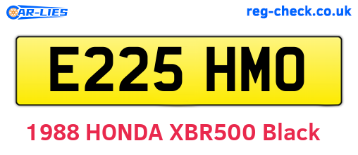 E225HMO are the vehicle registration plates.