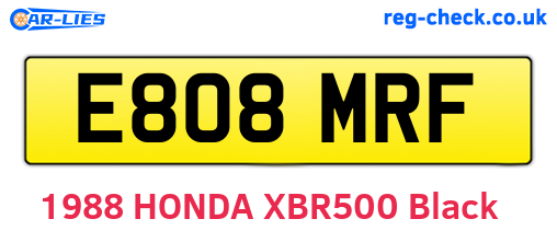 E808MRF are the vehicle registration plates.