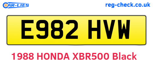 E982HVW are the vehicle registration plates.
