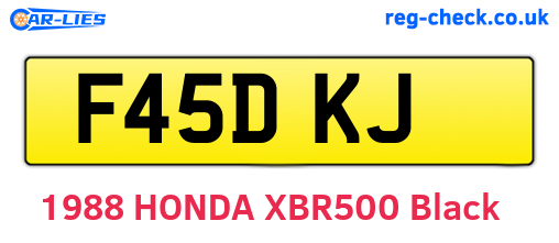 F45DKJ are the vehicle registration plates.