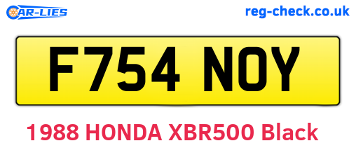F754NOY are the vehicle registration plates.