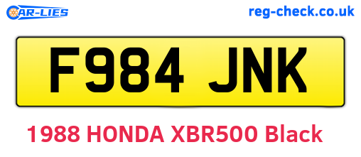 F984JNK are the vehicle registration plates.