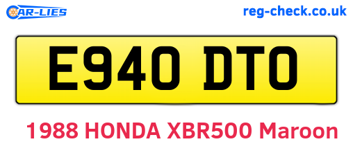 E940DTO are the vehicle registration plates.