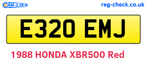 E320EMJ are the vehicle registration plates.