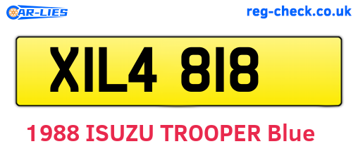 XIL4818 are the vehicle registration plates.