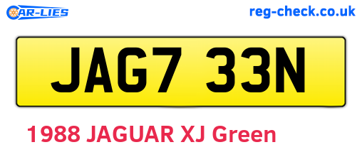 JAG733N are the vehicle registration plates.