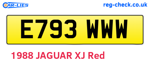 E793WWW are the vehicle registration plates.