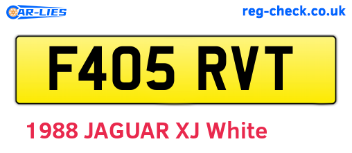 F405RVT are the vehicle registration plates.