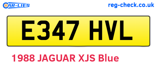E347HVL are the vehicle registration plates.