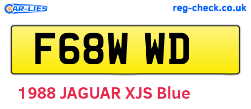 F68WWD are the vehicle registration plates.