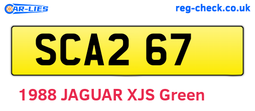 SCA267 are the vehicle registration plates.