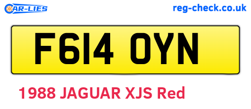 F614OYN are the vehicle registration plates.
