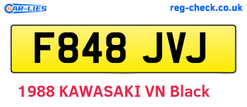 F848JVJ are the vehicle registration plates.
