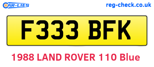 F333BFK are the vehicle registration plates.