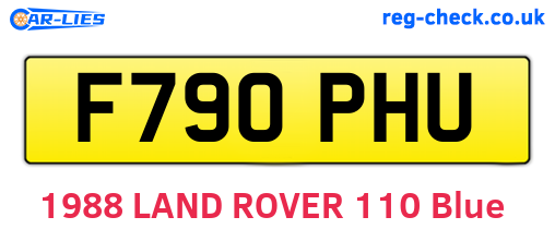 F790PHU are the vehicle registration plates.