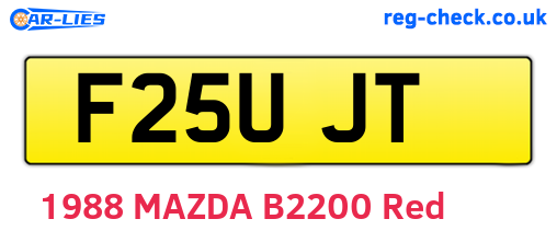 F25UJT are the vehicle registration plates.