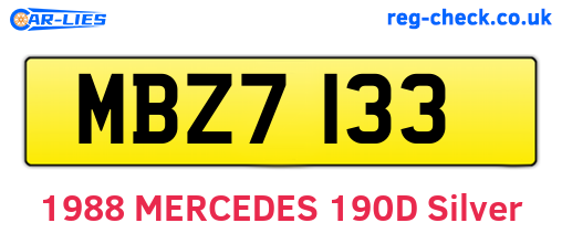 MBZ7133 are the vehicle registration plates.