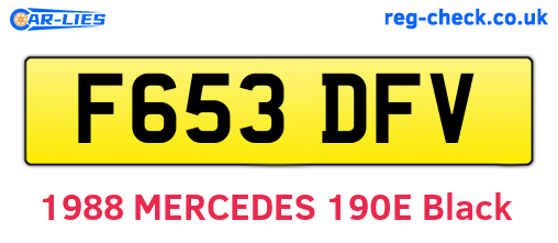 F653DFV are the vehicle registration plates.