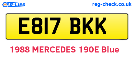 E817BKK are the vehicle registration plates.