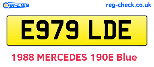 E979LDE are the vehicle registration plates.