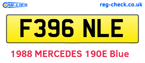 F396NLE are the vehicle registration plates.