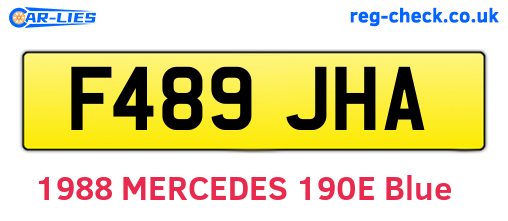 F489JHA are the vehicle registration plates.